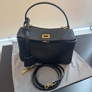 Balenciaga Rodeo Handbag Mini in Black Leather and Gold Hardware